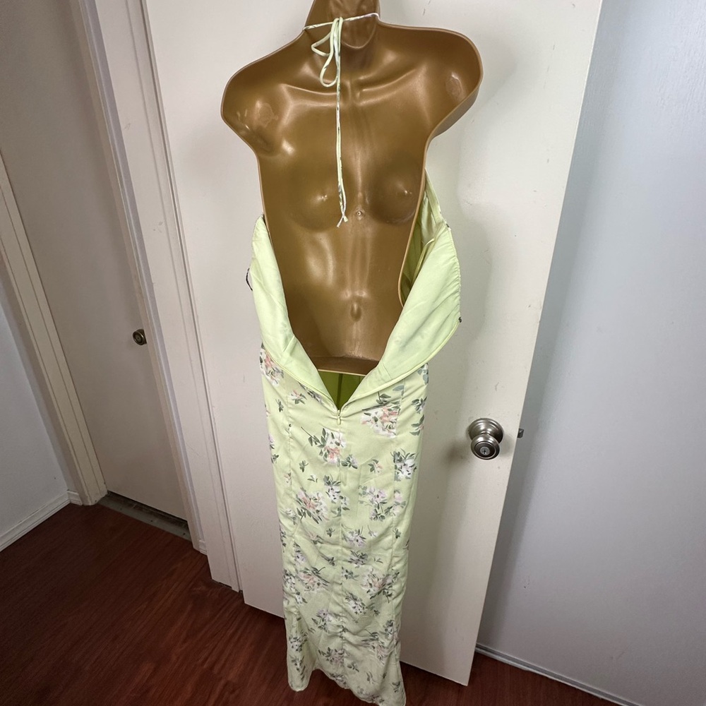 Abercrombie & Fitch Green Floral Halter Tie Neck Ultra Feminine Dress NWOT M - Picture 10 of 16
